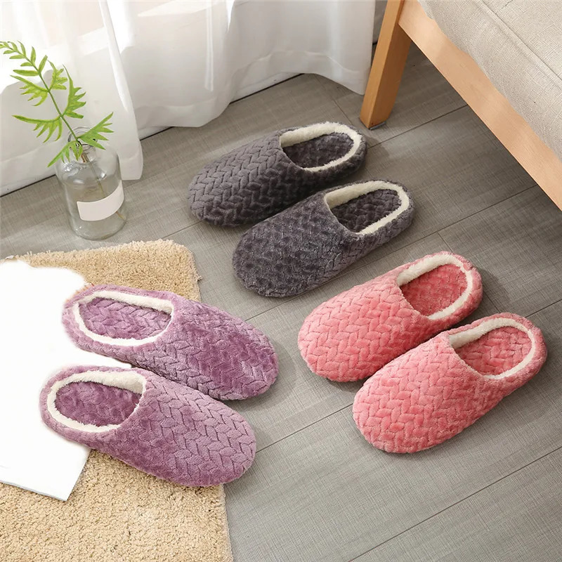 Women Winter Home Fur Slippers Cartoon Cat Non-Slip Soft Warm House Indoor Bedroom Men Couples Memory Foam Floor Shoes 241125