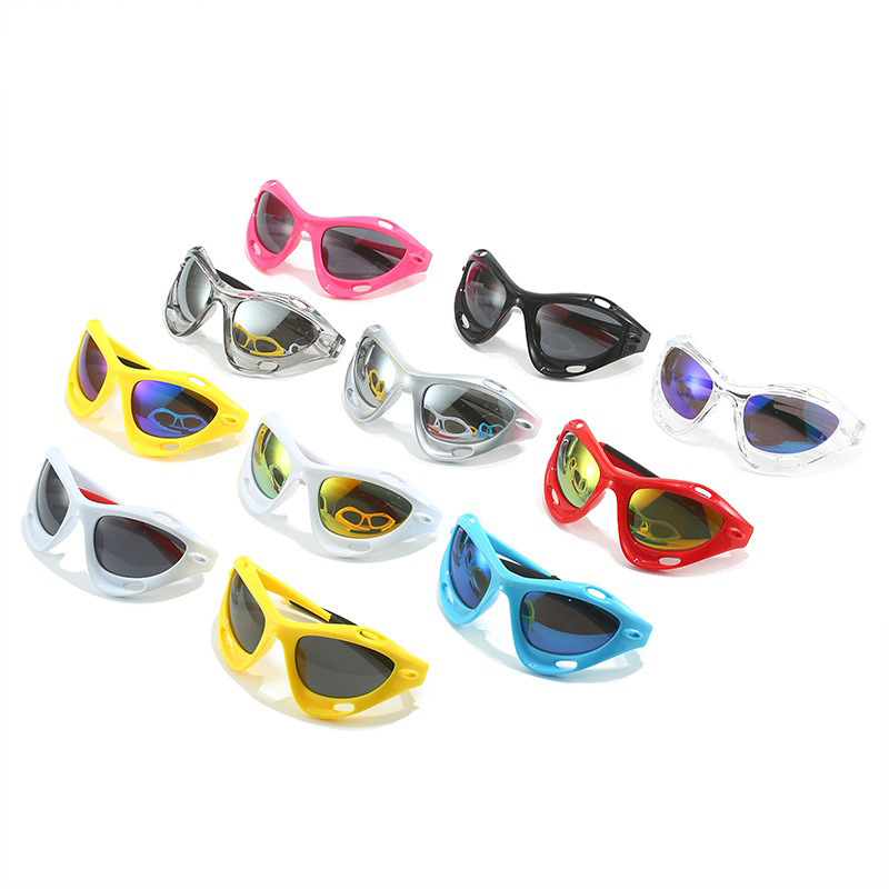 Frame Large Cat Eye Hollowed Out Ins Cross-border Men's Women's European and American Windproof Y2K Sports Cycling Sunglasses