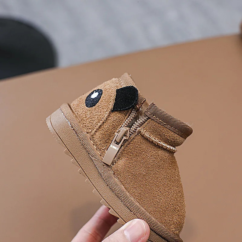 Winter childrens snow boots boys cotton shoes warm girls shoes comfortable soft sole cartoon cute velvet cotton boots 241028