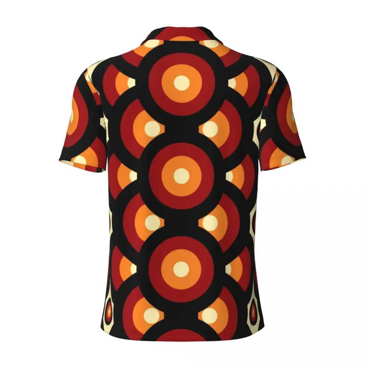 Vintage Mid-Century Polo Shirt Men 60s 70s Style Casual Shirt Daily Vintage Collar T-Shirts Short Sleeve Oversized ClothesX241028
