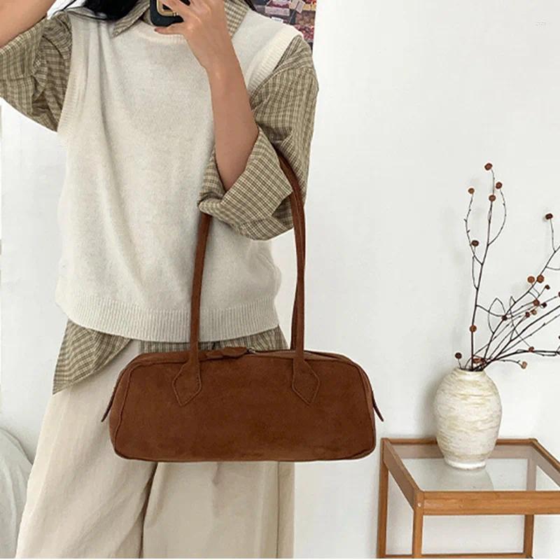 Totes Women's Original Bag Bowg Tote Shell Underarm Autumn Frosted Suede Cowhide Chamois Leather Briefcase 2024 af17