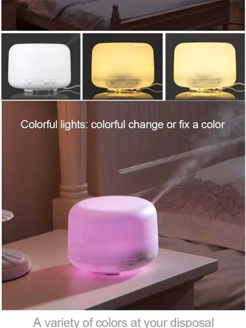 300ml aromatic oil diffuser with 7-color light timer adjustable fog mode setting 300ml humidifier Y241104