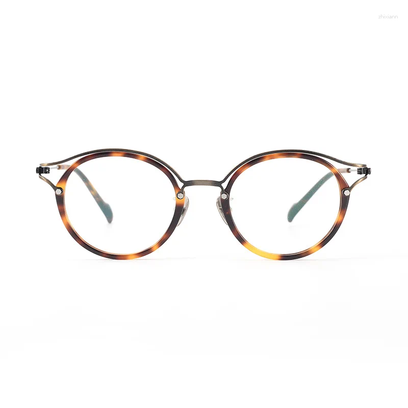 Sunglasses Frames Y0036 Japanese Designer Men's And Women's Retro Round Frame Ultra Light Pure Titanium Mya Glasses