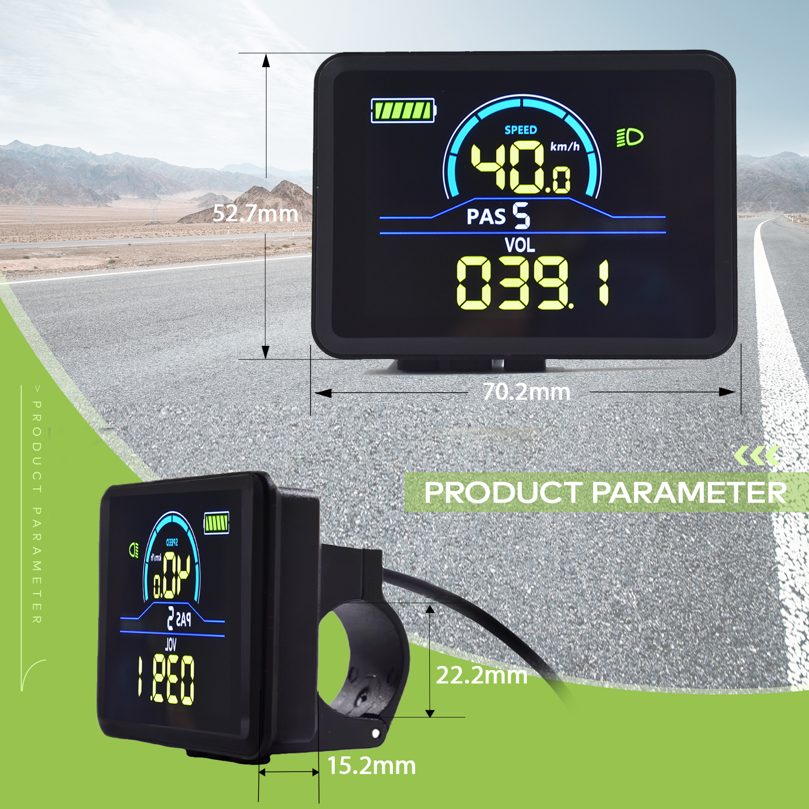 Premium 350W E-bike Control Unit E-bike E-scooter Display Bicycle Computer LCD