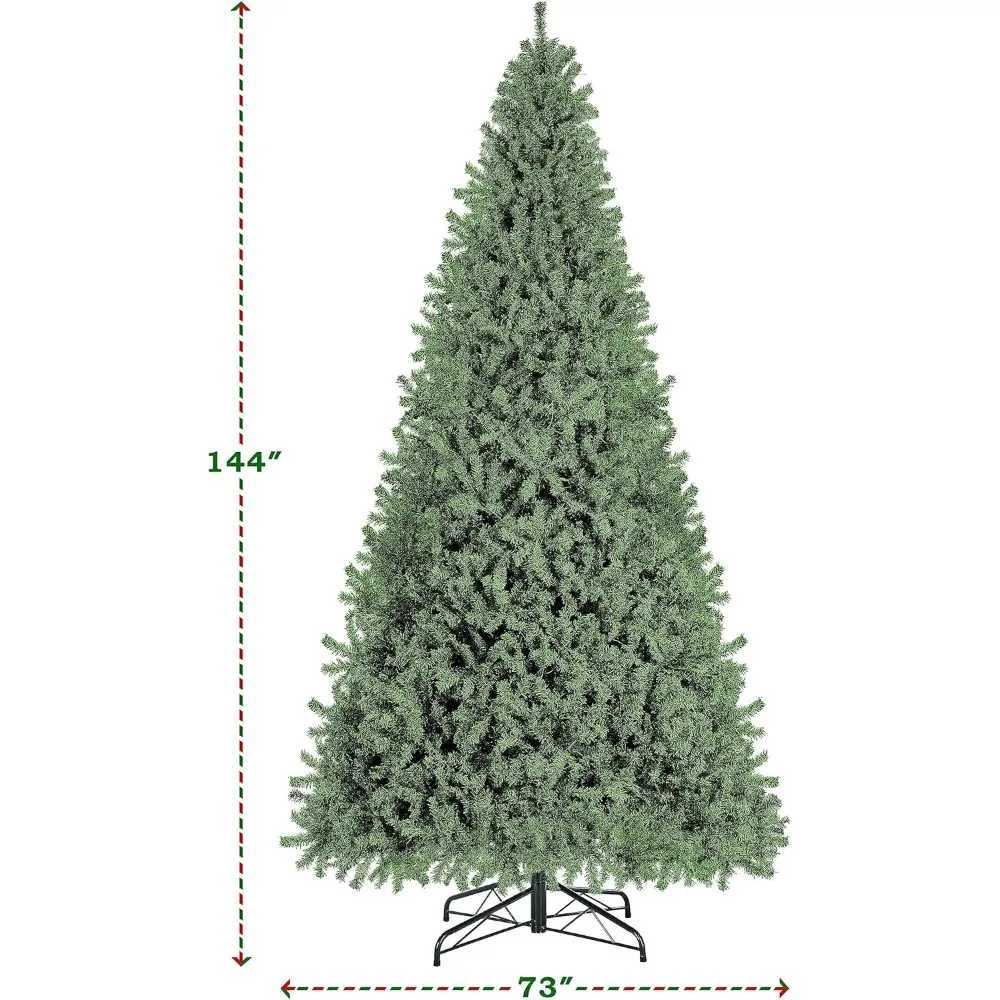 12 foot artificial Christmas tree used for home party decoration with 1500 warm white lights to illuminate the holiday Christmas tree W241029