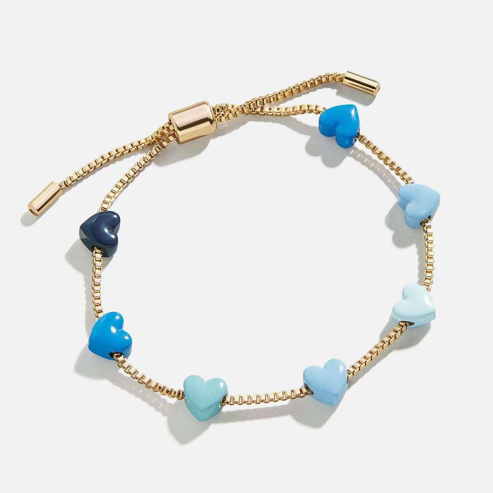 Colorful Gradient Design Bracelet Heart Gold Stainless Steel Christmas Gift For Girls jewelry