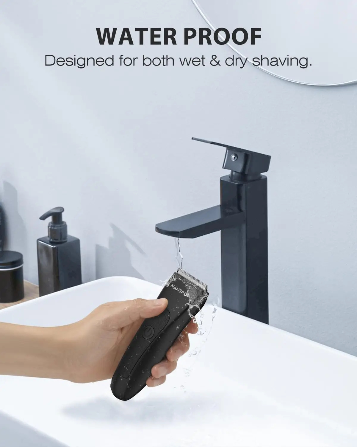 MAN Manscape mens growth and body hair trimmer electric ball trimmer replaceable ceramic blade head waterproof shaver 241028