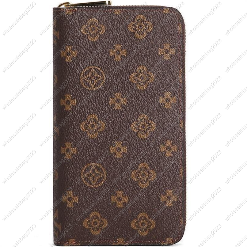 Fashion womens wallet clutch Black Diamond pattern Genuine Leather single zipper zippy wallets lady ladies long classic purse with orange box