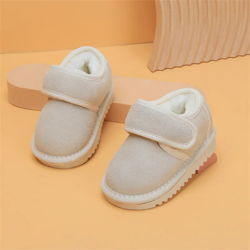 DIMI Winter Baby Boots Boy Girl Toddler Shoes Suede Leather Soft Comfortable Non-Slip Warm Plush Child Snow Boots 241028