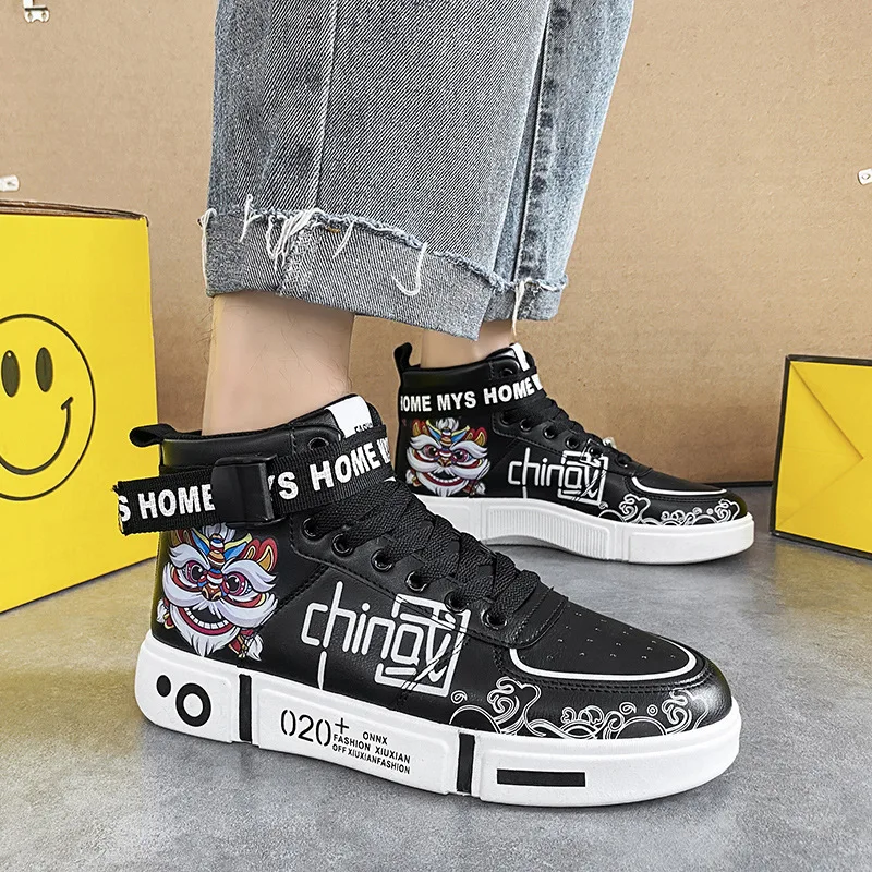 Anime One Piece Luffy High Top Students Leisure Sports Shoes Autumn Winter Breathable Non-slip Shoes Gift Men Women