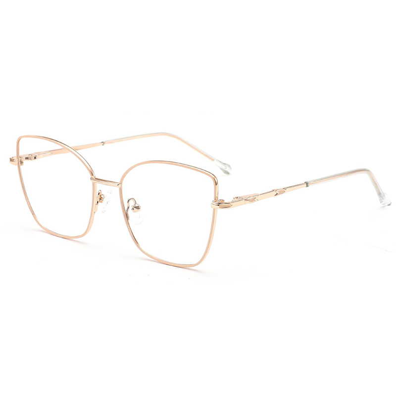 New metal eyeglasses frames fashion anti-blue light flat glasses retro cross-border eyeglasses frames female variegated eye wholesale