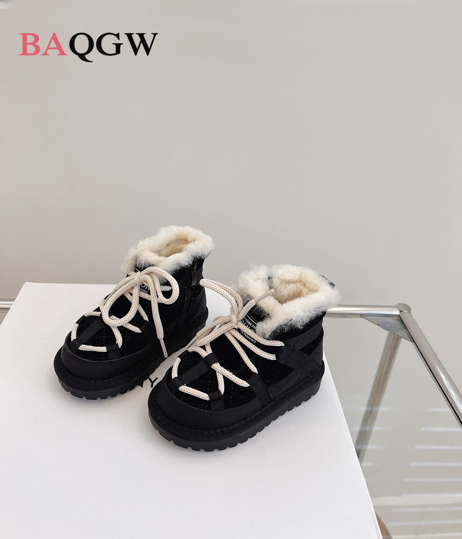 Winter Children Warm Snow Boots Genuine Leather Warm Plush Toddler Boys Shoes Non-slip Fashion Baby Girls Boots 1-6 Years 241028