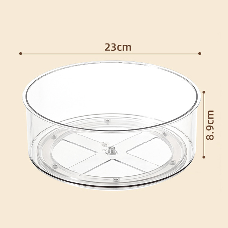 Home kitchen PET transparent multifunctional rotating shelf 360 ° spices rotating desktop storage fruit plate
