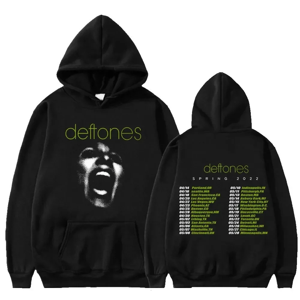 New designer Deftones fashionable and trendy printed hooded men's and women's plus size hooded sweatshirt retro punk sports shirt neutral pe