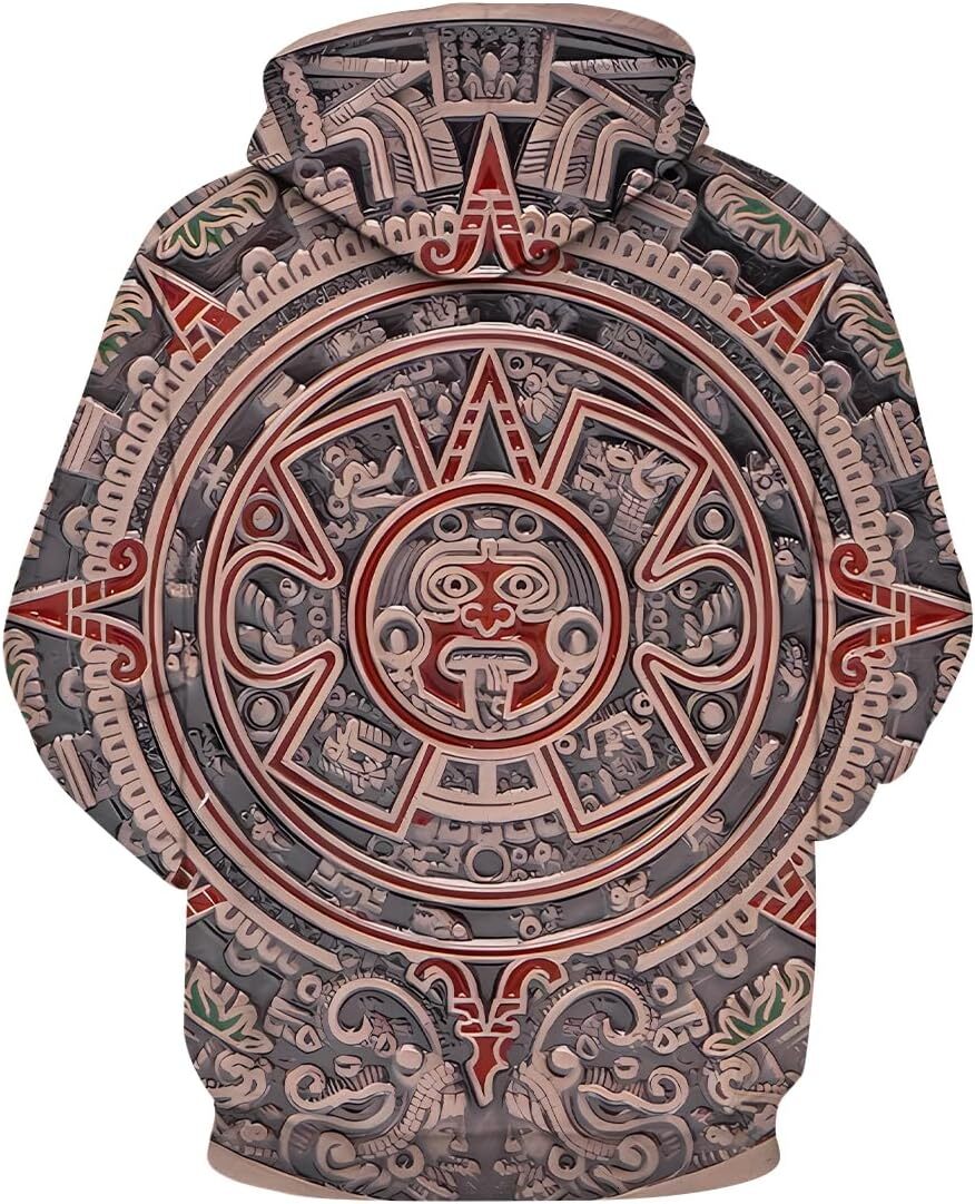 Hoodie for Mens Womens Funny Mens Mexicana Mexico Sweatshirt Mayan Aztec Theme Hoodie Graphic Fashion and leisure