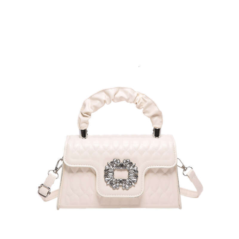2024 New Fashionable Square Texture Handbag, Western Pressure Shell Shoulder Bag, Small and Versatile Crossbody Bag