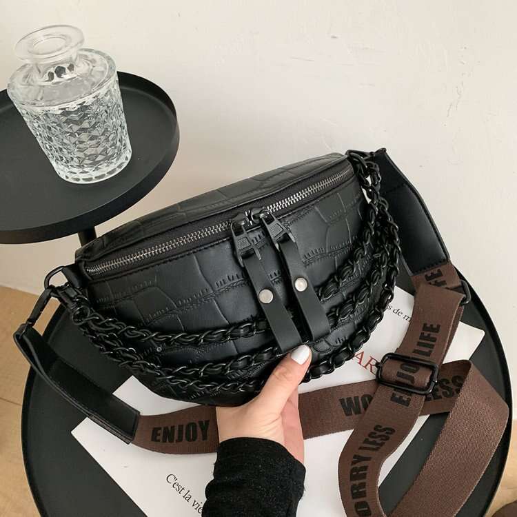 2025S Designer S New Model Texture Crossbody New Versatile Fashion Chain Waist Bag Women S Ins Trendy Chest Bag