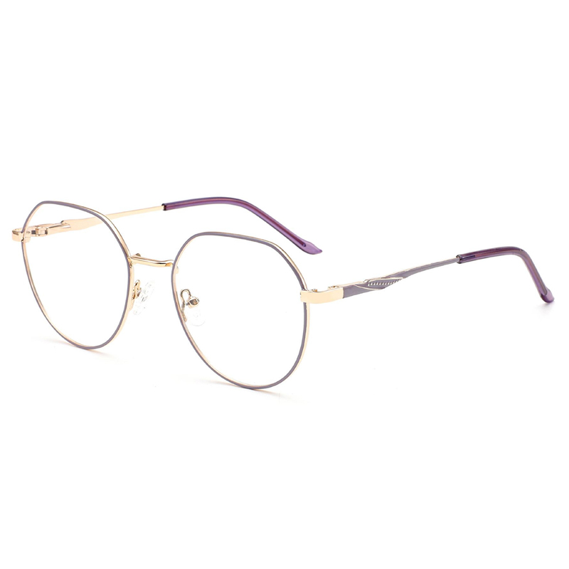 Wholesale full frame metal irregular personality unisex frame glasses anti-blue light flat glasses
