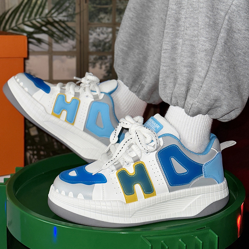 New trendy height increasing shoes, men's thick soled shoes casual shoes Korean version lightweight soft soled low top men's shoes