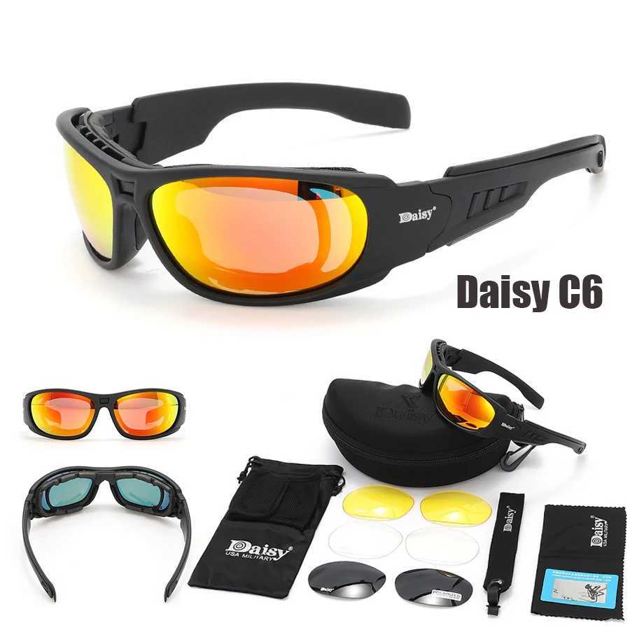 Daisy C6 sunglasses mens military polarized sunglassesair gun shooting Gafas smoke lens motorcycle bicycle goggles W241028