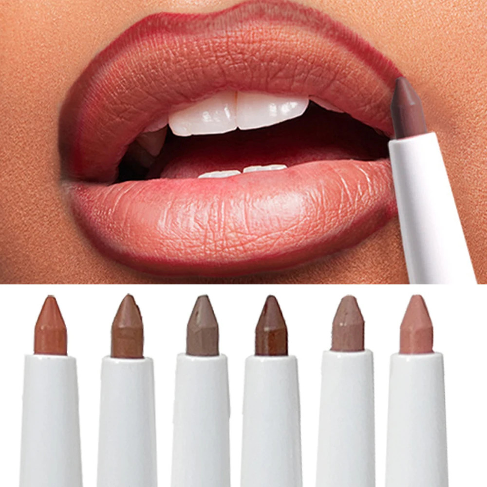 Matte Lip Liner Gold Tube Waterproof Lipstick Pencil Female Easy To Wear Non-stick Cup Lips Contouring Pen Nude Lip Cosmetics 241028
