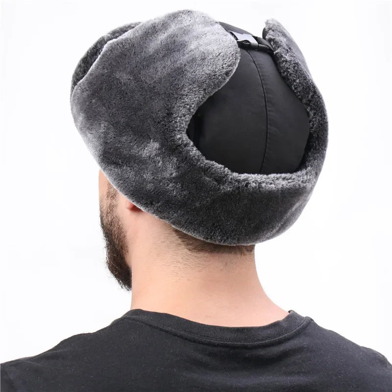 Winter Soviet coat of arms Russian Army Ushaka bomber cap outdoor velvet thick warm ear muffs 241028