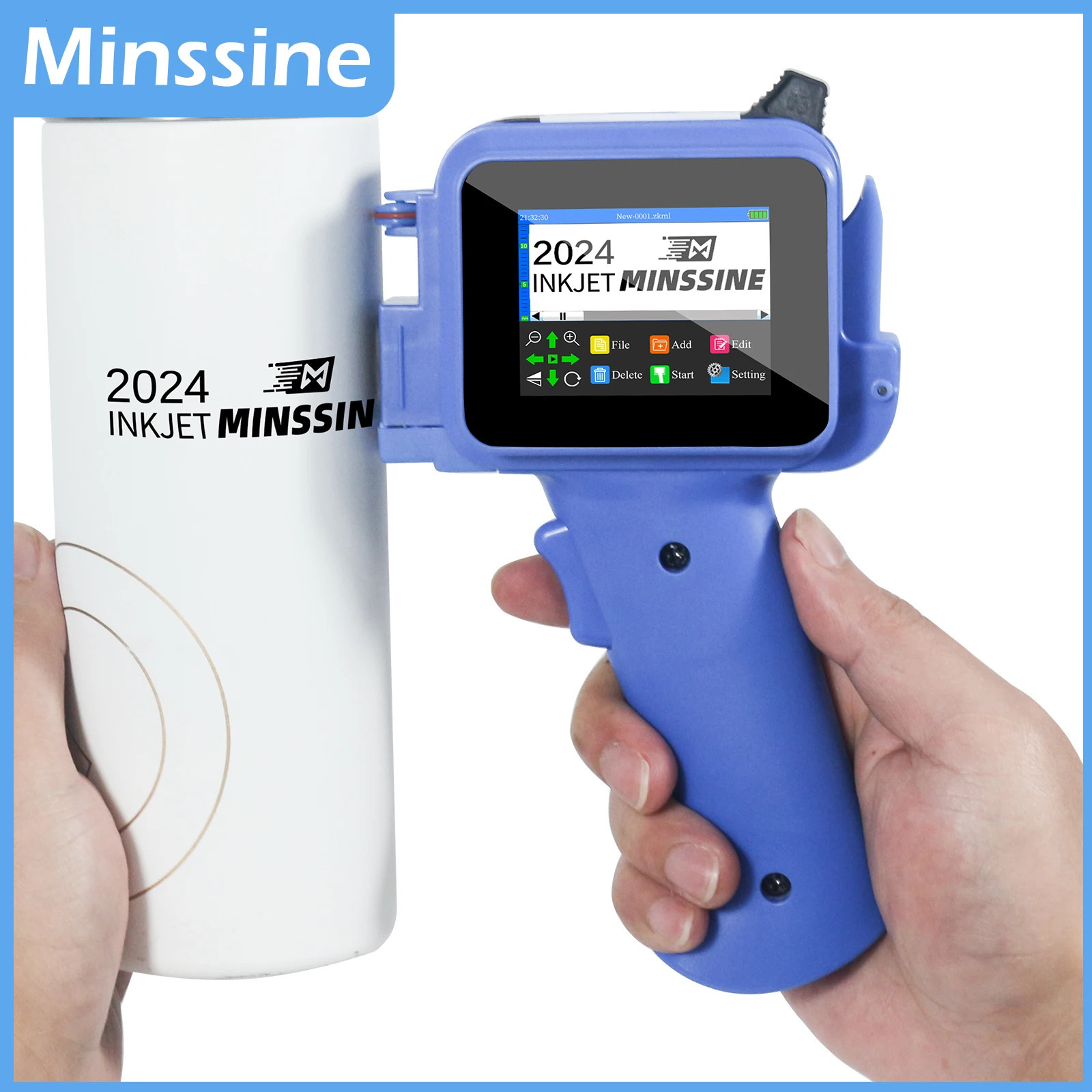 mini handheld inkjet printer 12.7mm used for QR barcode batch processing date numbering expiration date encoding machine non encrypted portable 241029
