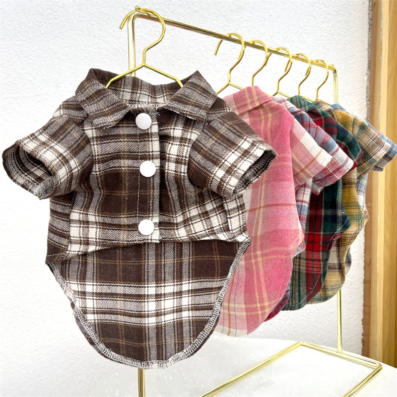 Pet Plaid Clothes T-Shirt Sweater Bottoming Shirt for Small Dog Cat Puppy Grid Adorable Wearing Stylish Cozy Halloween,Christmas Costumes Free shippin