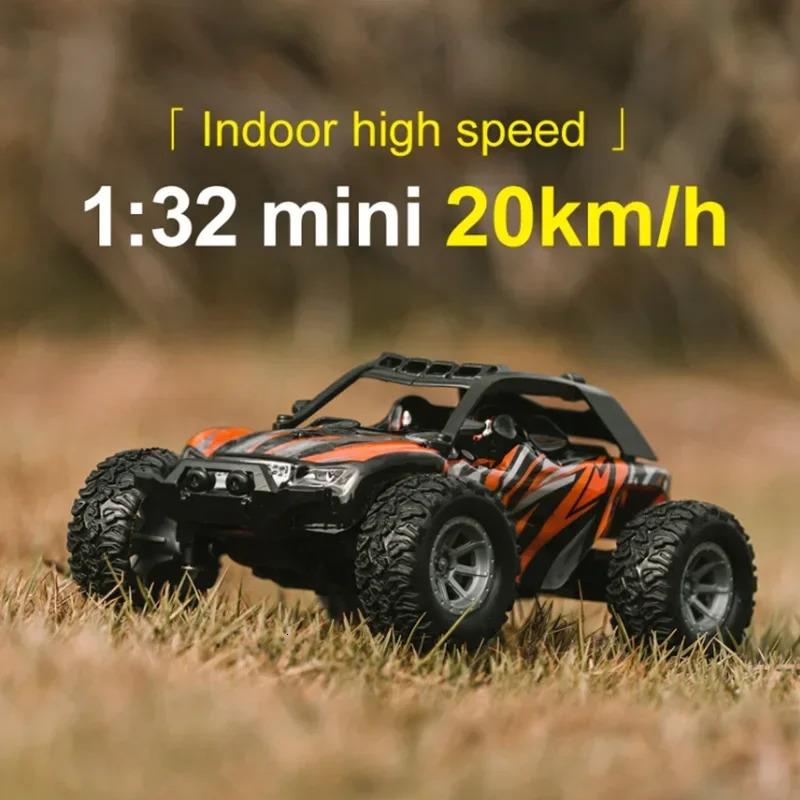 1 32 Remote Control Car Remote Control Car Max 20 Km/h 2.4Ghz High-Speed All-terrain Dual Led Lights Outdoor Electric RC Car Toy 241028