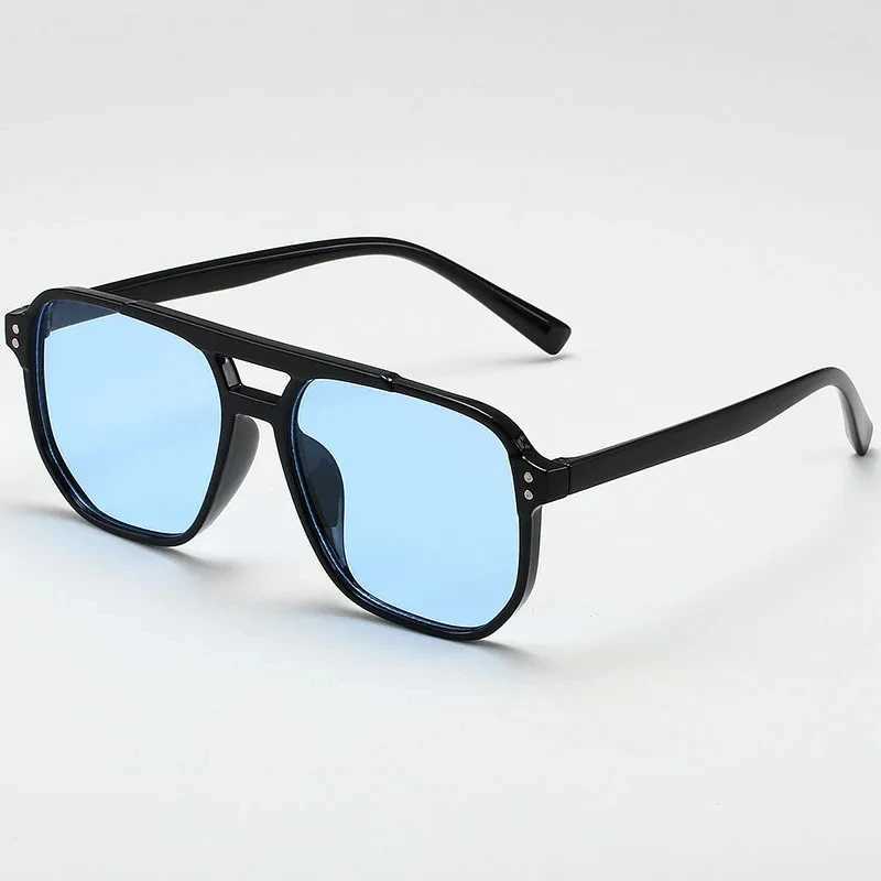 Retro mens large sunglasses mens square sunglasses brand designer unisex sunglasses black lens mens sunglasses UV400 W241028