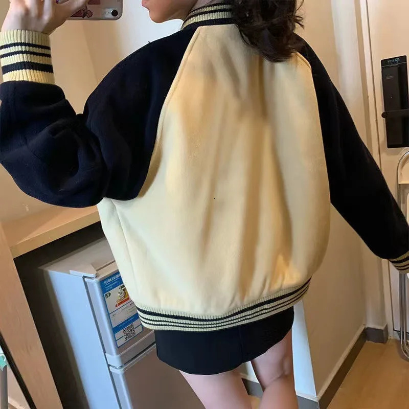 Spring and Autumn Pocket Baseball Clothing Womens Personalized Hundred piece Jacket Sports Shirt Womens Coat 241029