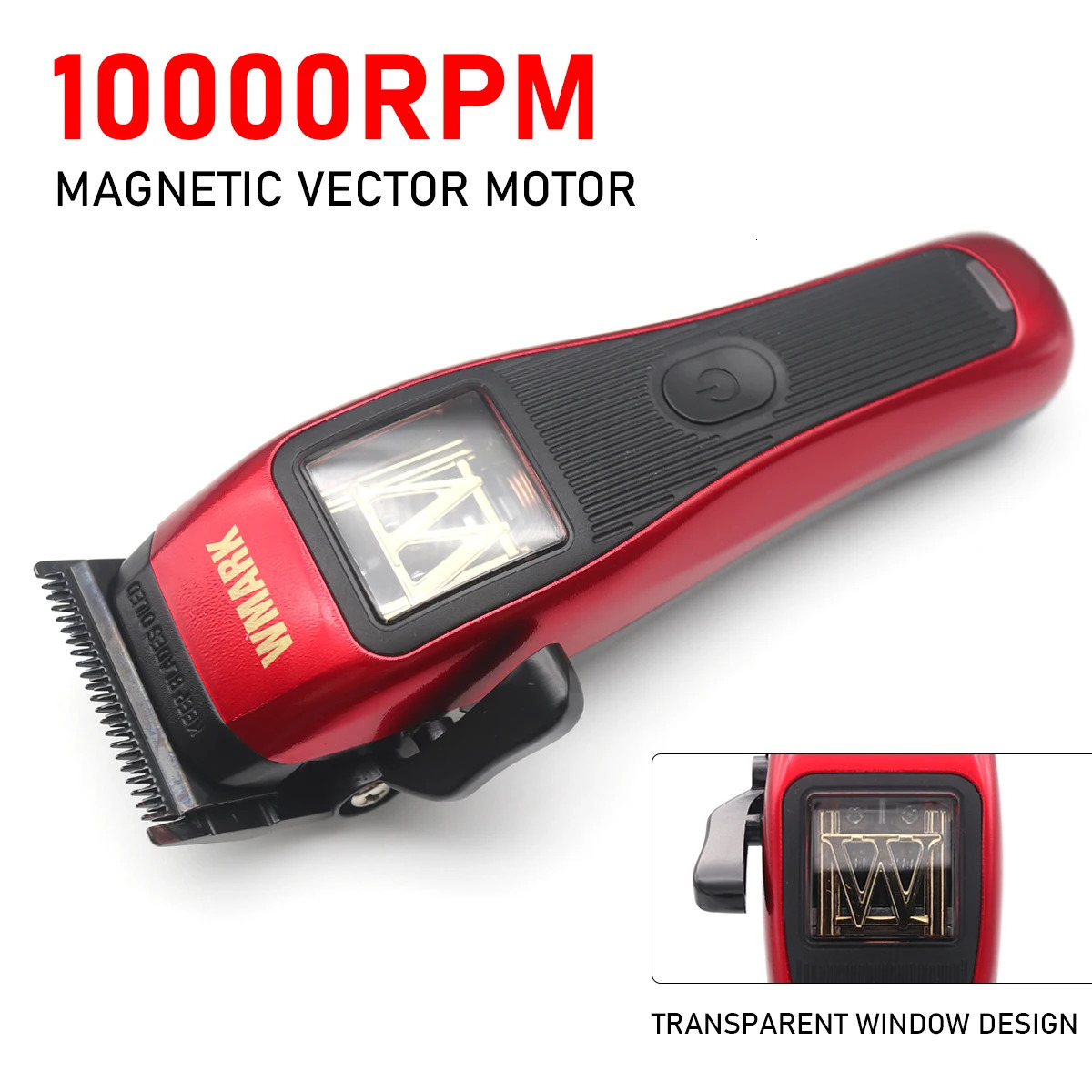 WMARK NG-X1 10000RPM Magnetic Vector Motor Professional Mens Hair Clipper DLC Blade with Seat Charger Hair Clipper 241028