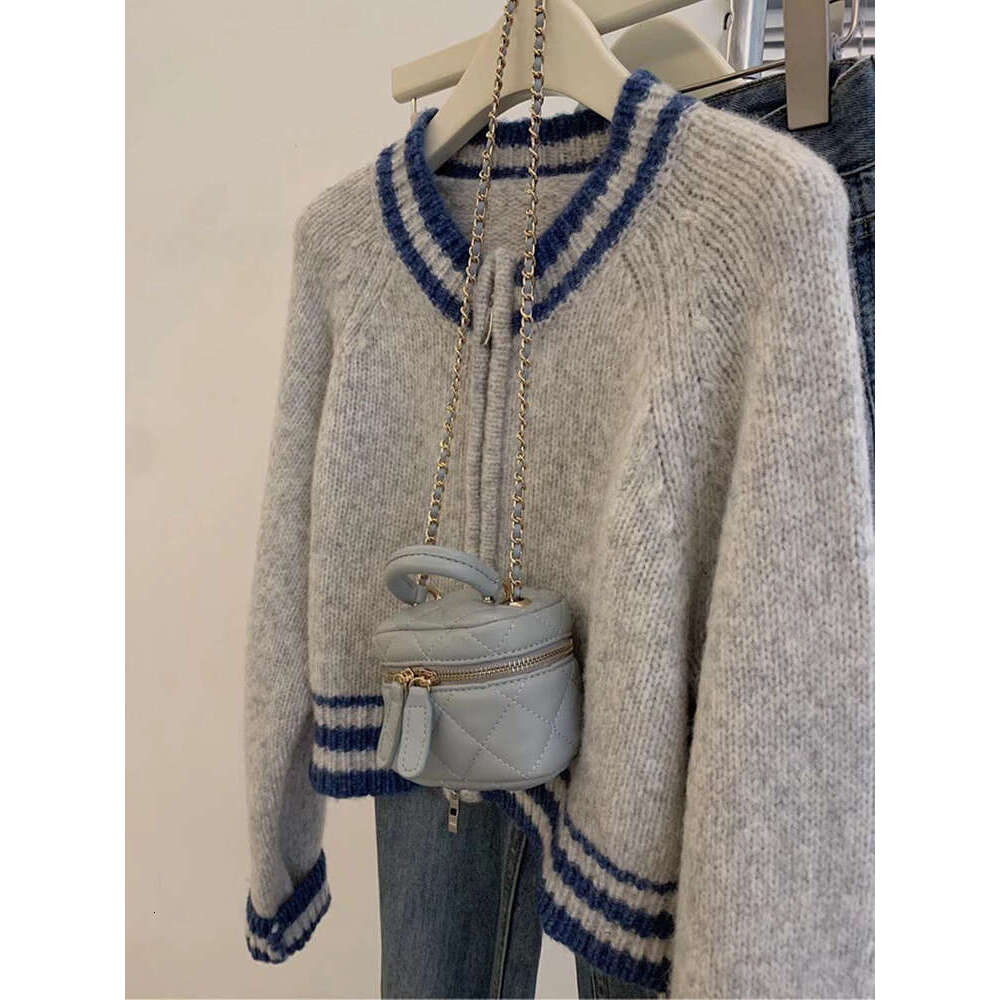 Women Haruku Vintage Long Sleeve Round Neck Sweater Jacket 2024 Autumn Winter Female Casual Versatile Zipper Knitted Cardigan