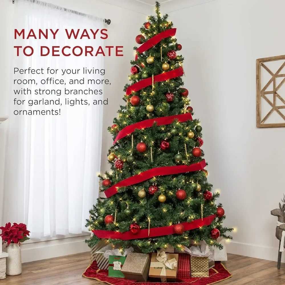 Pre-Lit Spruce Artificial Holiday Christmas Tree for Home Office Party DecorationXJ241026