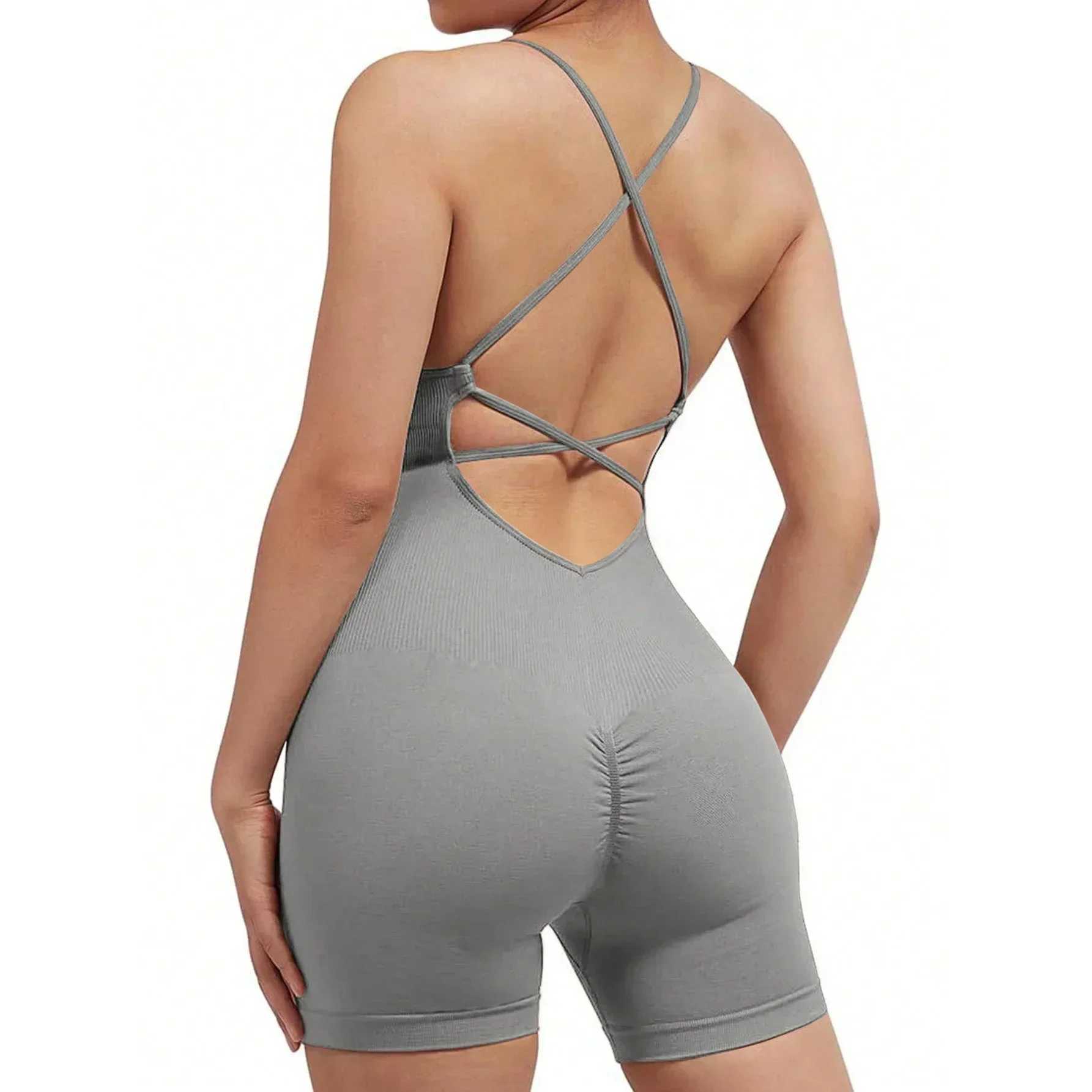 Womens Criss Cross Backless Cami Sports Hoodie Sleeveless Running Exercise Yoga Shorts Hoodie W250326