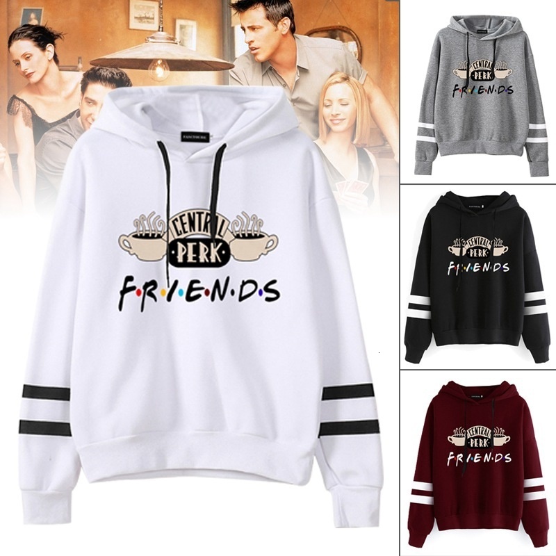 New designer Women Friends TV Show Hooded Sweatshirt Cute Coffee Printing Female Autumn Winter Casual Pullover Hoodies