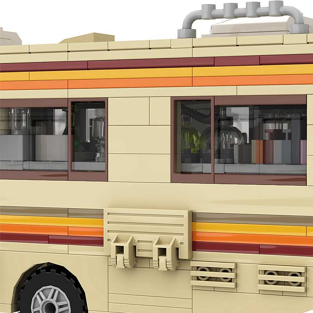 Gobricks MOC Classic Movie Breaking Bad Car Building Blocks Kit Walter White Pinkman Cooking Lab RV Vehicle Model Toys For GiftsXJ241029