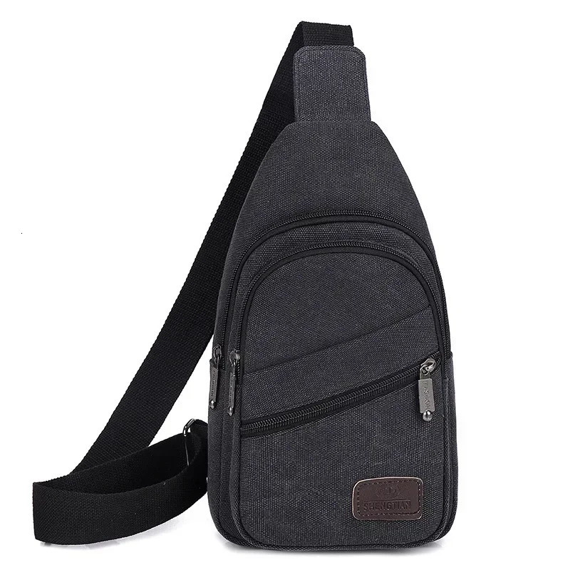Men Shoulder Bags Waist Packs Sling Crossbody Pack Outdoor Sport Chest Packet Daily Picnic Canvas Messenger Bag 241029
