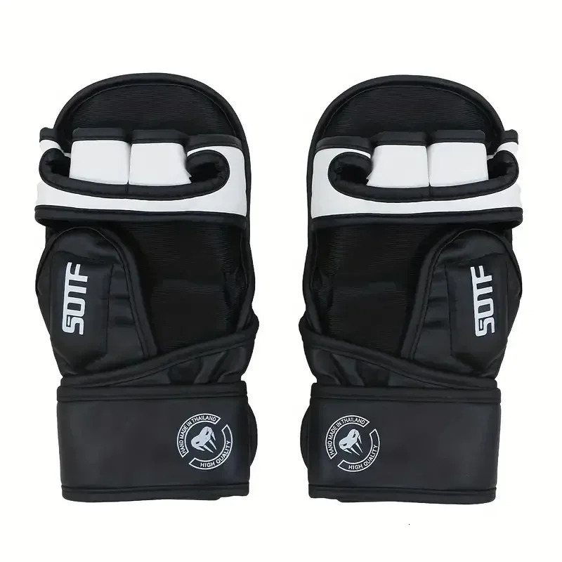Professional MMA Half-Finger Boxing Gloves Thickened PU Muay Thai MMA Sanda Training Gloves Boxing Training Accessories 241030