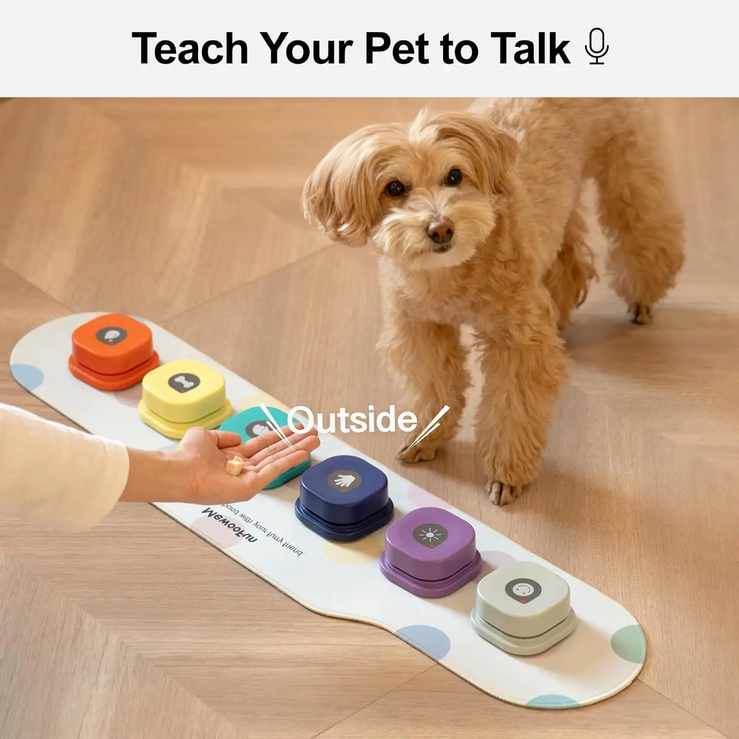 Mewoofun Voice Recording Button Pet Toys Dog Buttons for Communication Training Buzzer Recordable Talking with Mat 241028