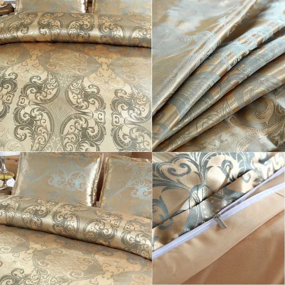 2/3 pieces of lightweight luxury bedding home textiles European satin jacquard bedding down duvet covers Juego De Ropa De Cama X241029