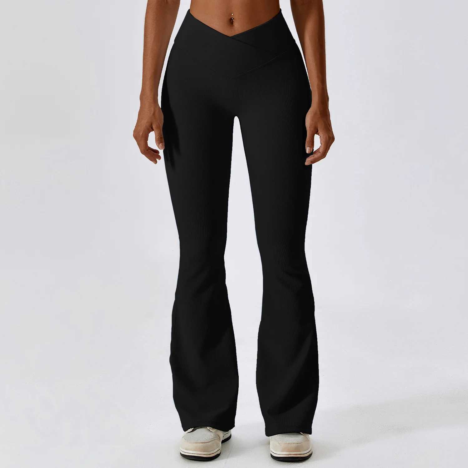 Flare Legging Yoga Pants Womens High Waist Wide Leg Pants Womens Fitness Gym Exercise Flame Pants Latin Dance Trouser W250326