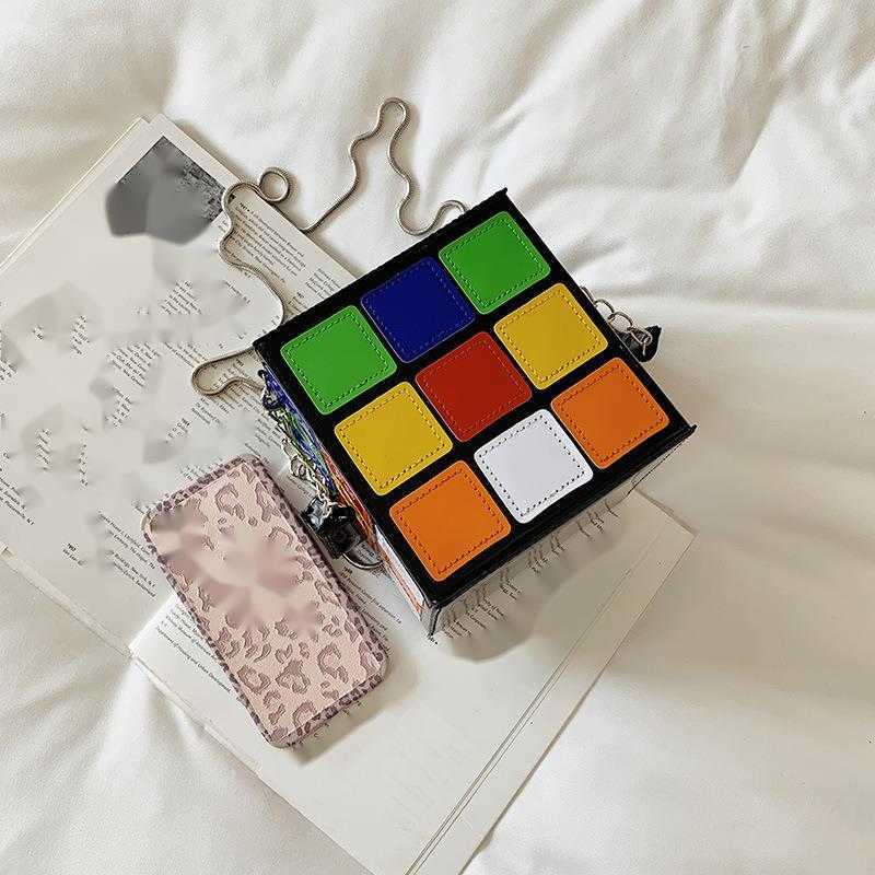CMM Rubiks Cube Bag Womens Bag Popular New Trendy Versatile Crossbody Niche Chain Carrying Small Square Bag