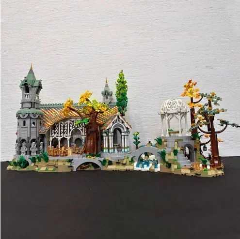 6167pcs Film Series of the Rings Rivendells Street View Building Blocks Model Compatible 10316 Sle Bricks Toy Kid GiftsXJ241029