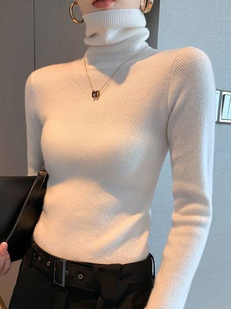 2024 Women Autumn Winter Long Sleeve Turtleneck Pullovers Warm Bottoming Korean Fashion Sweater Knitwear Soft Jumpers