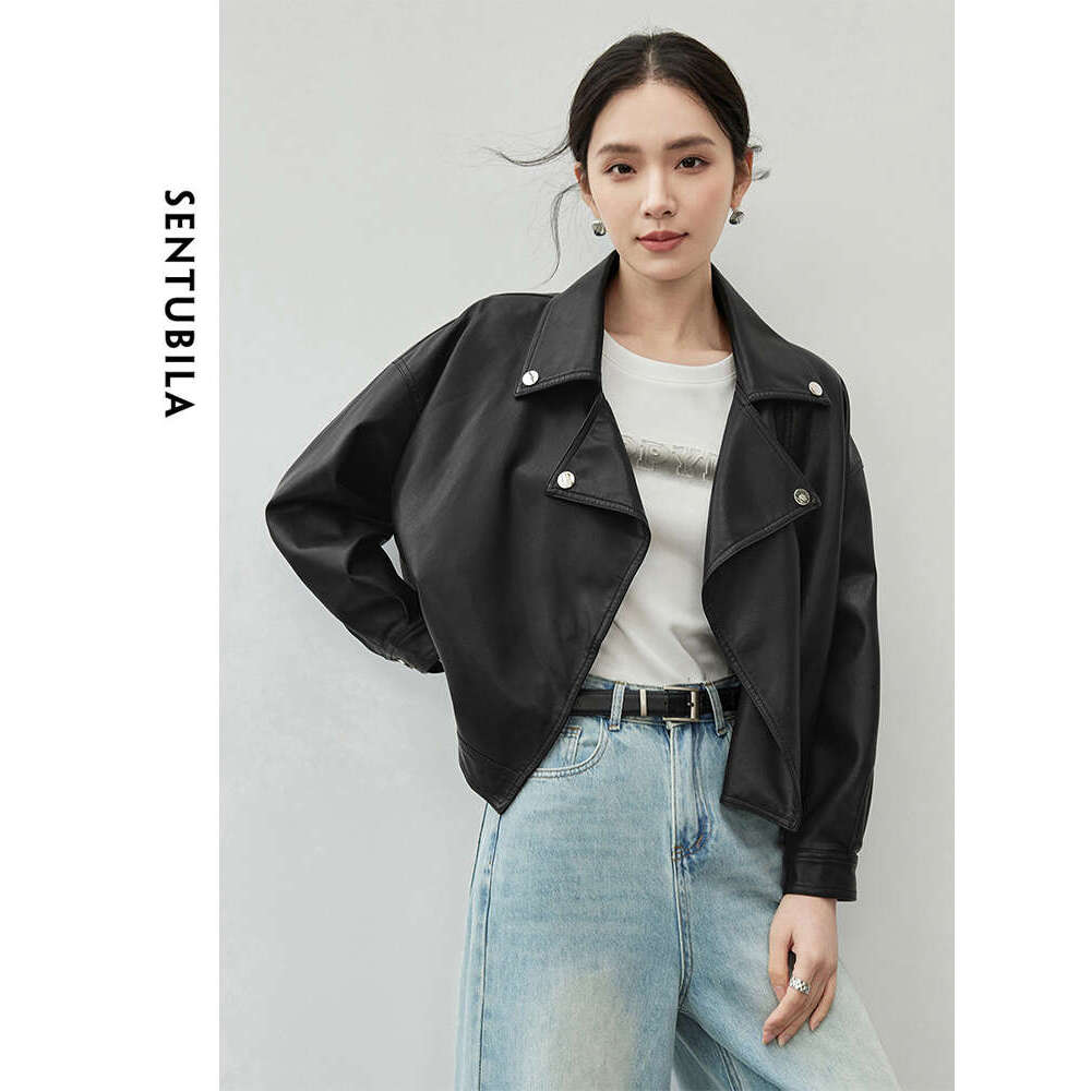 Solid Pu Faux Jackets For Women 2024 Autumn Winter Long Sleeve Short Leather Coats Woman Outerwear W43g56293