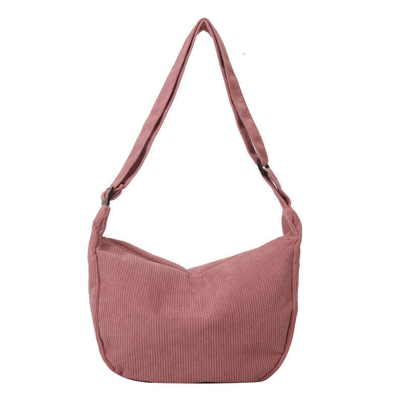 Corduroy Crossbody Bags for Ladies Large Capacity Shoulder Fashion Purse and Handbags Solid Color New Women Messenger Bag
