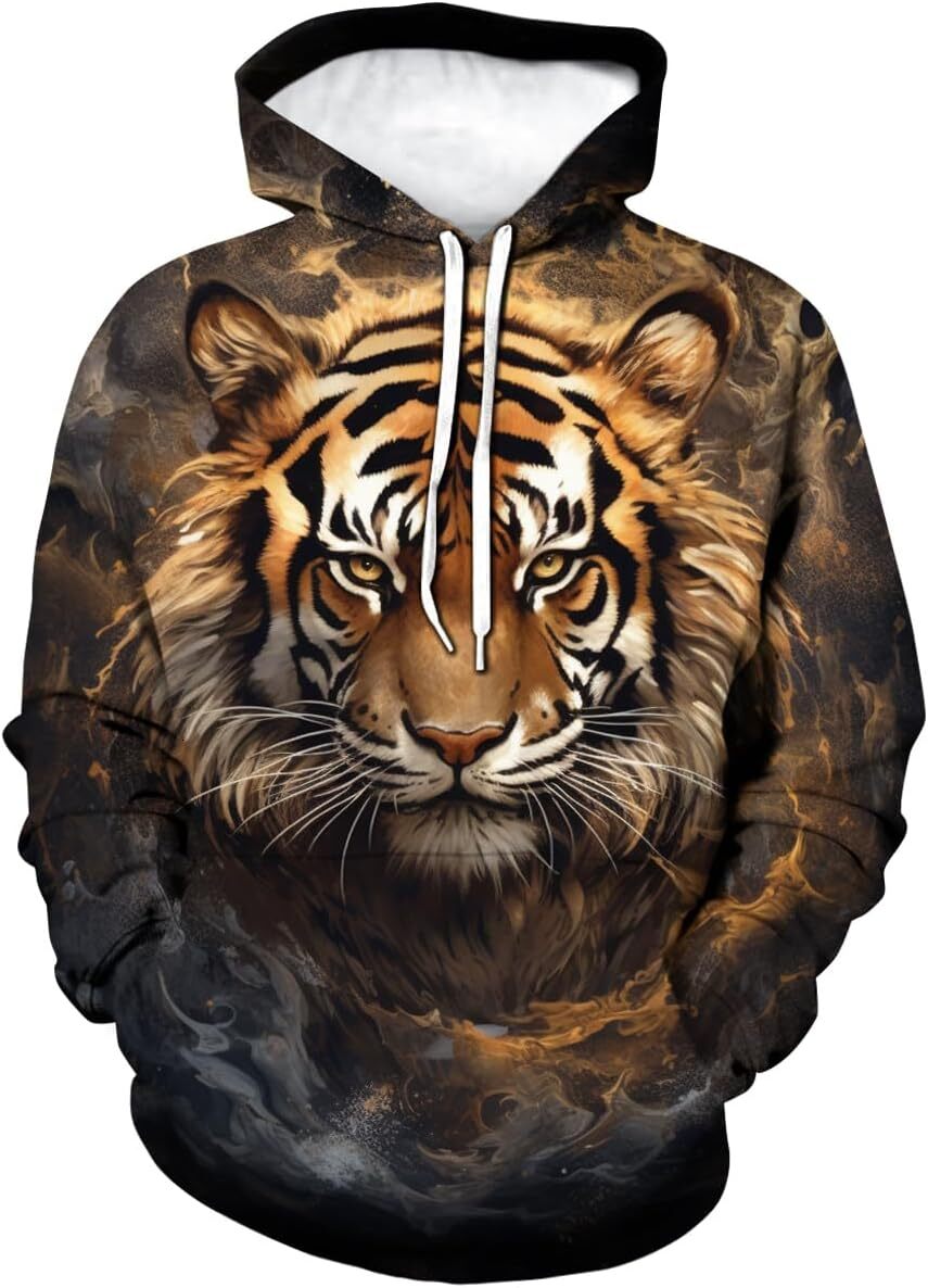 Hoodie for men Women Men Amur Tiger pattern hoodie 3D printed sweatshirt jumper with pocket graphic hoodie sweatshirt jumper long sleeves
