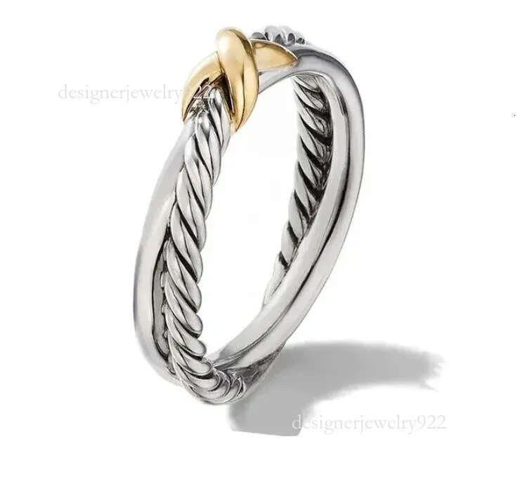 Vintage Sier Twisted for Men Women with Dia Designer Jewelry Couple Birthday Gift Engagement Ring