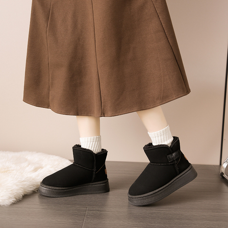 free shipping designer boots snow fur furry winter womens boots thick bottom plush shoes martin boot mens booties